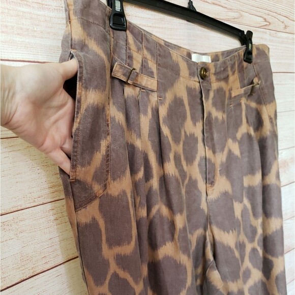 Anthro Tamarind Trouser Jogger/Lounge Giraffe Animal Print Brown Size 18W - Picture 6 of 16